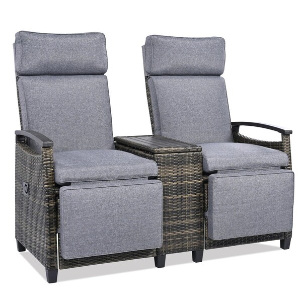 Homeroots 24" Gray Metal Outdoor Accent Chair with Storage with Gray Cushion 625688 - main