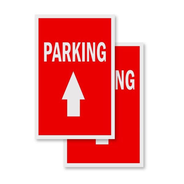 Signmission Parking With Up Arrow, Vinyl Decals Only 24 Inch x 36 Inch, Vinyl Decal, 2PK DSB-2436-2PACK-Parking With Up Arrow - main