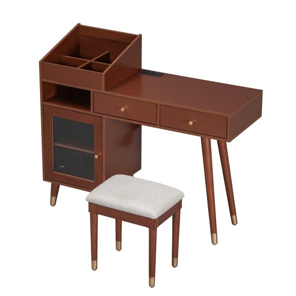 Homeroots 44" Walnut Wood Two Drawer Dresser 714279 - main