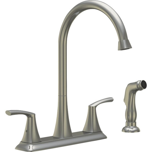 Cmi Compass Manufacturing 5279BN-WS Brookfield 2-Handle Brushed Nickel Hi Rise Kitchen Faucet With Spray 192-8280 - main