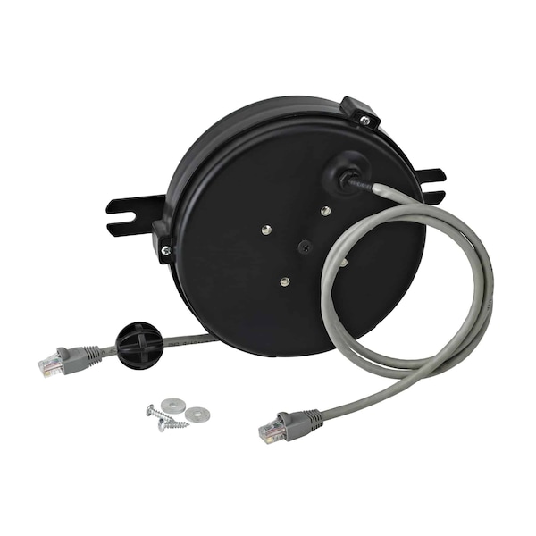 Alert Reel Mfg ProReel Retractable Data Cord Reel 20' UL/CSA Listed Cable, RJ45 Modular Plugs MCC2201 - main