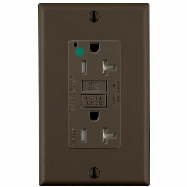 Leviton SmartlockPro GFCI 20A HG/TR/PI Brown GFTR2-HF - main