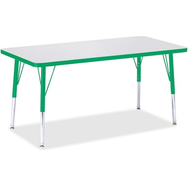 Jonti-Craft Berries Rectangle Activity Table, 24 in. x 48 in., E-height, Freckled Gray/Green/Gray 6403JCE119 - main