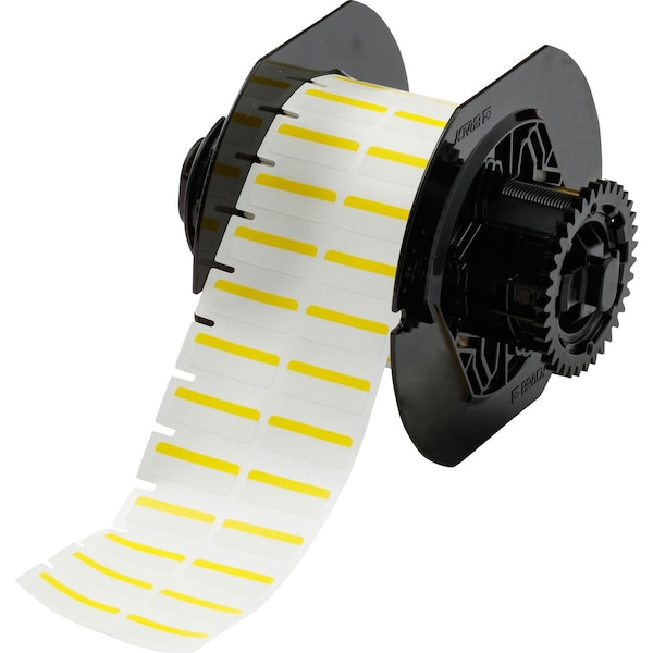 Brady Color Polyester Laboratory Labels 0.375 in H x 1 in W White, Yellow 1500/RL B33-152-494-YL - main