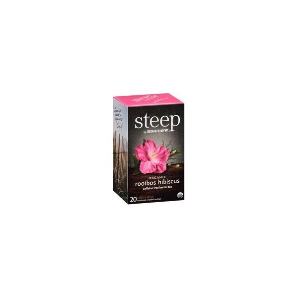 Steep By Bigelow Rooibos Hibiscus Herbal Tea Bag - Herbal Tea - 1.6 oz - 20 Teabag - Decaffeinated - GMO Free, 20PK 17713 - main