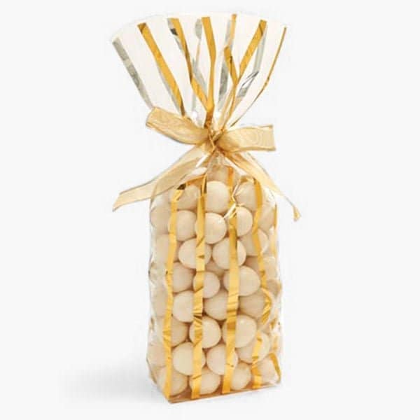 Nashville Wraps Gold Stripe Cello Bags, 1.4 mil, 2.25x1.5x8.75, 100PK 96511 - main