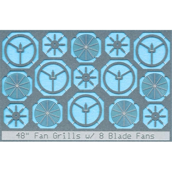 Blma Models N Scale 48 in. Fan Grills with Center Plate 8 Blade BLM81 - main