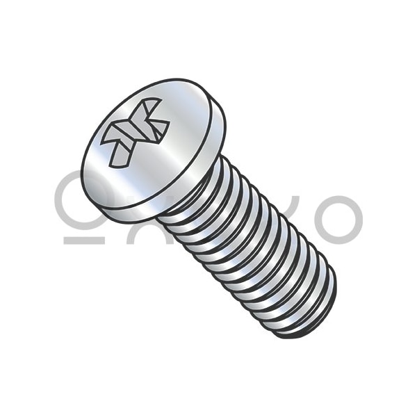 Oxoxo M3X12 JISB 1111 Class 4.8 Metric Phillips Small Pan Machine Screw Full Thread Zinc, 4000PK 366313 - main