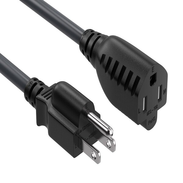 Sanoxy 1ft Outlet Saver Power Extension Cord NEMA 5-15P to NEMA 5-15R SNX-CBL-LDR-PW104-1201 - main