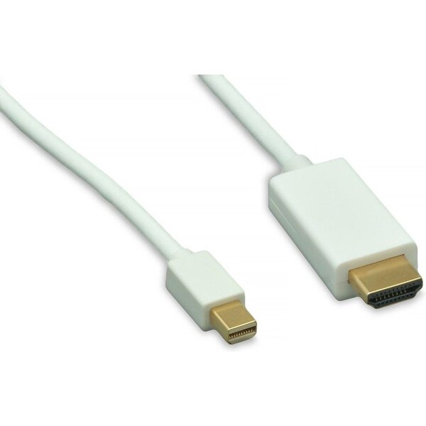 Enet HDMI A/V Cable - 6 ft HDMI/Mini DisplayPort A/V Cable - 32 AWG - White HDMIM-MDPM-WH-6F - main