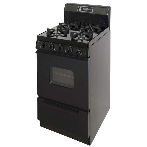 Premier Gas Range, Four 9100 BTU Sealed Burners, 20 inW x 44 inH x 24.5 inD, 2.42 cu. Ft., Black 805735 - main