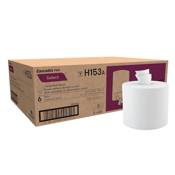 Cascades Pro Select Centerpull Paper Towel White, PK6 H153 - main