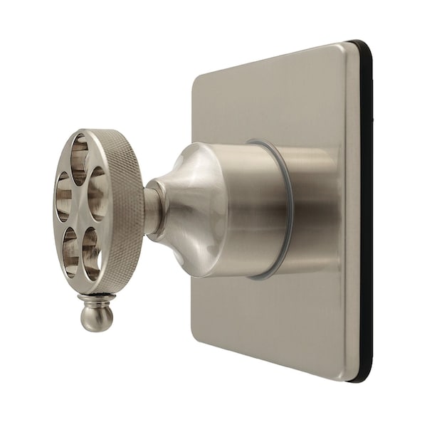 Kingston Brass Single-Handle Six-Way Diverter Valve with Knurled Handle and Square Trim Kit, Brushed Nickel KS4048RKZ - main