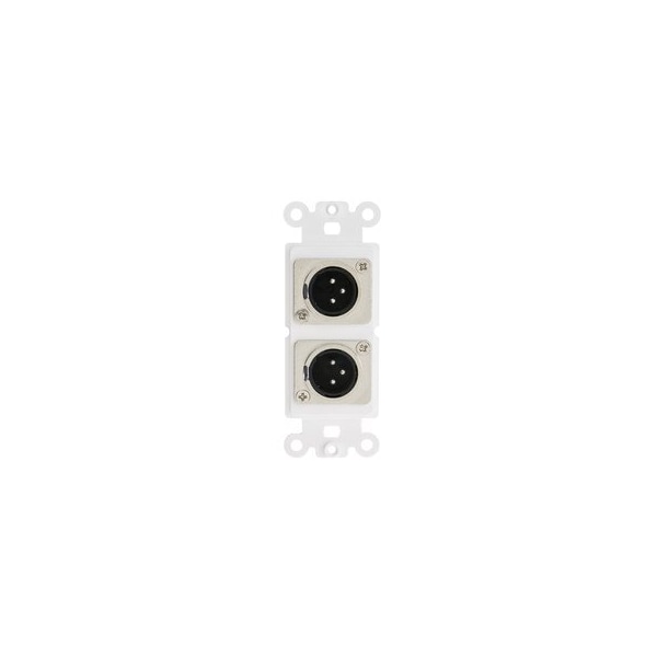 Cable Wholesale Decora Wall Plate Insert, White, Dual XLR Male to Solder Type 301-2006 - main