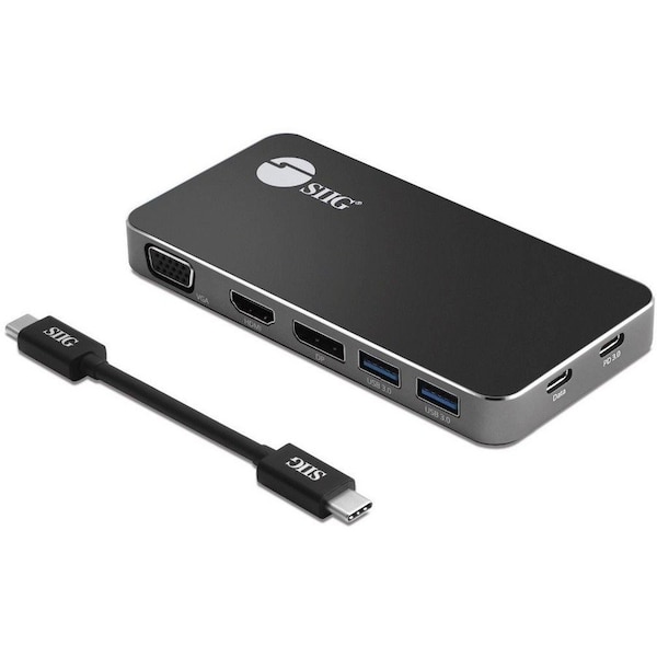 Siig Triple Display USB-C MST Video Travel Docking with 100W PD Pass Through JU-DK0D11-S1 - main