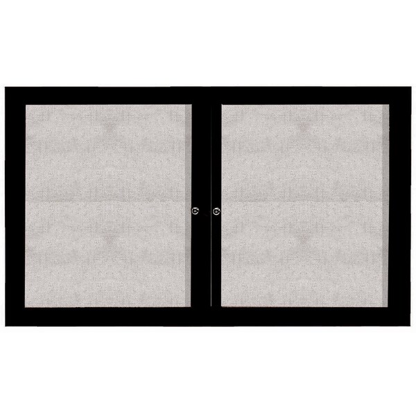 Aarco Outdoor Enclosed Bulletin Board w/ Al Frame, Powder Coated Black, 36''Hx60''W ODCC3660RBK - main