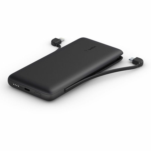 Belkin BoostCharge Plus 10K USB-C Power Bank with Integrated Cables - Black BPB006btBLK - main