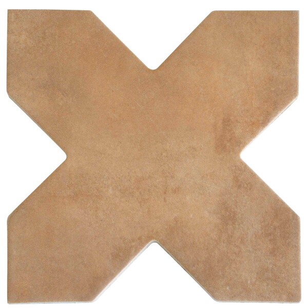 Apollo Tile Terralis 7 x 7 in. Matte Terracotta Porcelain Cross Wall and Floor Tile 5.6 sq ft/case, 16PK UMB88COTCRSA - main