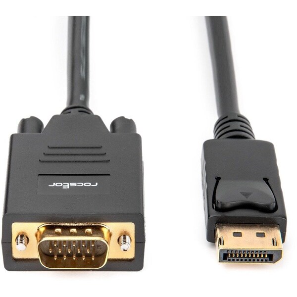 Rocstor DISPLAYPORT TO VGA 10FT 3M VGA HD-15 1080P AT 60HZ -M/M -BLACK Y10C290-B1 - main