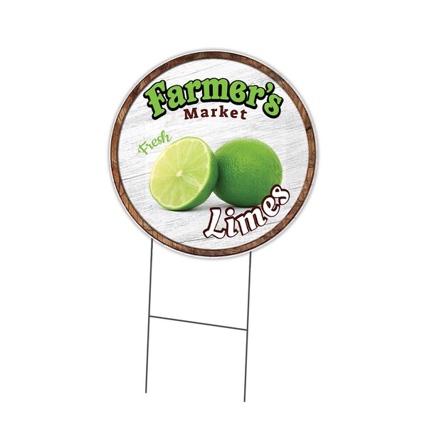 Signmission Farmers Market Limes Double Sided Corrugated Plastic Circle Yard Sign, C-16-CIR-DS-WS- Limes C-16-CIR-DS-WS- Limes - main