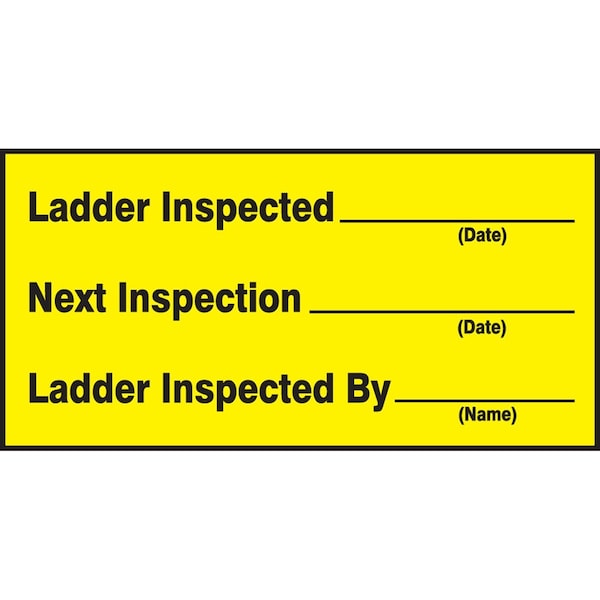 Accuform SAFETY LABEL LADDER INSPECTED, NEXT LCRT507VSP - main