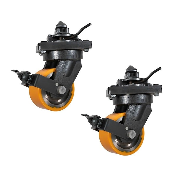 Mytee Products Heavy Duty 8 in ISO Shipping Container Caster Wheels with Brakes 11000 lbs WLL, 2PK CTL-CasterWheel-5Tx2 - main