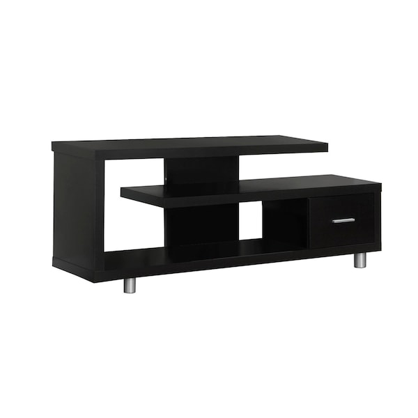 Homeroots 60in Dark Brown Cabinet Enclosed Storage TV Stand 332882 - main