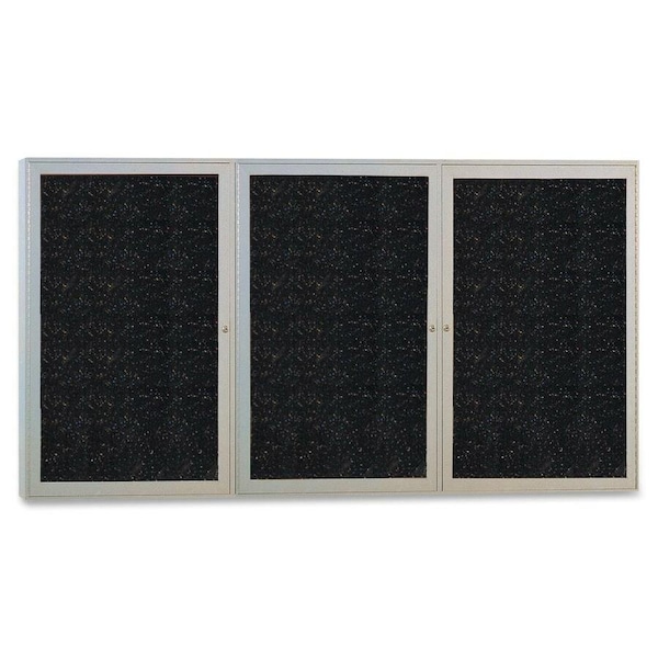 Ghent Enclosed Rubber Bulletin Board 48"x72", 3 Door PA34872TR-CF - main