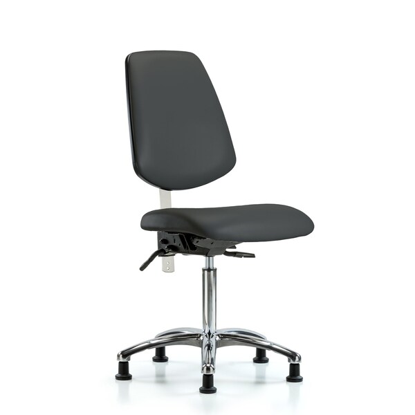 Blue Ridge Ergonomics Clean Room Chair Vin Med Ben Chair, Med, Bk, Gry, CL100, No Arms, 22" to 29" Height, Vinyl, Charcoal BR-NCR-VMBCH-MB-CR-T1-A0-NF-RG-8605 - main
