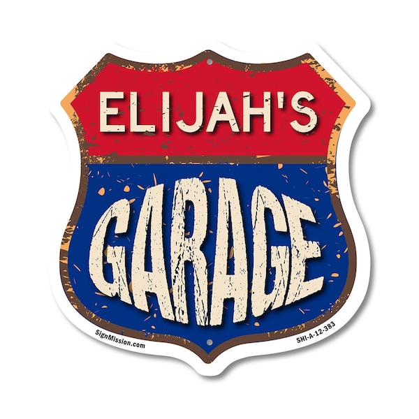 Signmission Elijah's Garage, 12 Inch X 12 Inch, Aluminum Metal Sign SHI-A-12-383-ELIJAH - main