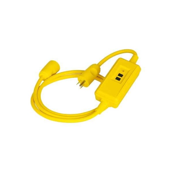 Hubbell Wiring Device-Kellems Circuit Guard Extra Heavy Duty Portable GFCI Line Cord with Automatic Set, 15A, 120V AC, 18", Yellow GFPST4C15A - main
