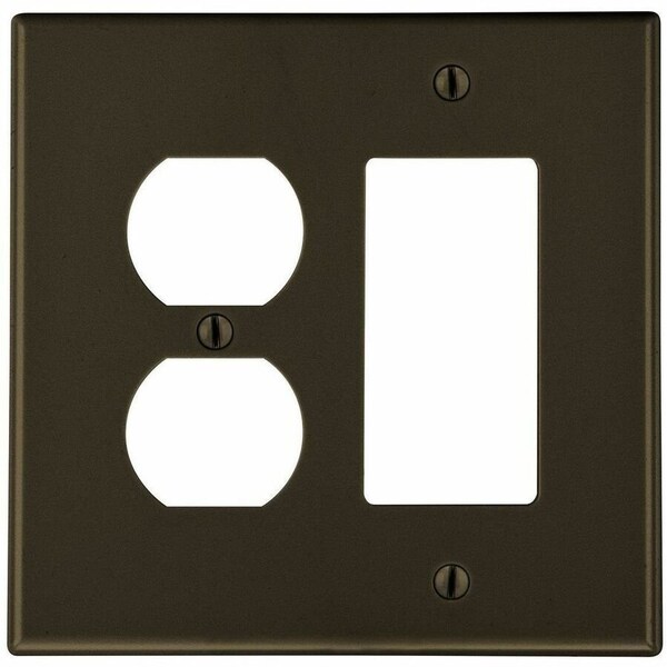 Hubbell Wiring Device-Kellems WALLPLATE, 2-G, 1) DUP 1) DEC, BR P826 - main