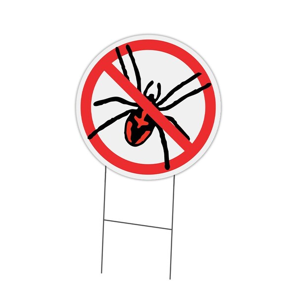 Signmission No Spider Double Sided Corrugated Plastic Circle Yard Sign C-24-CIR-DS-WS- No Spider - main