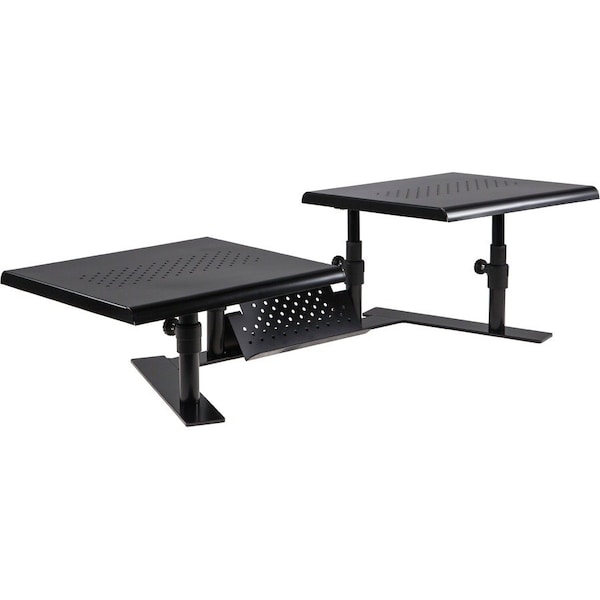 Allsop Metal Art ErgoTwin Height Adjustable Dual Monitor Stand 31883, PlBk ASP31883 - main