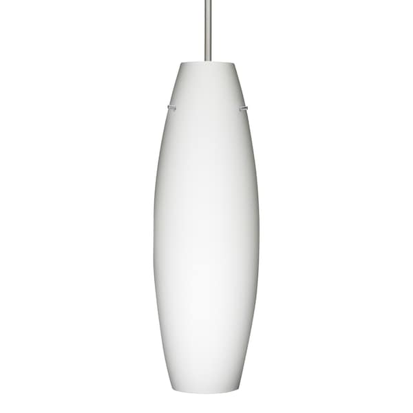Besa Lighting Besa Suzi 18 Pendant, Opal Matte, Satin Nickel Finish, 1x 11W LED 1JT-412707-LED-SN - main