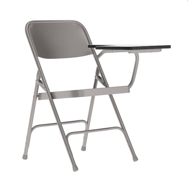 Flash Furniture Round Metal Tablet Arm Chair, Left Hand, Beige, Laminate, Grey HF-309AST-LFT-GG - main