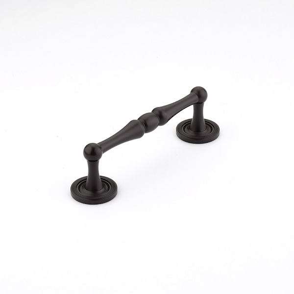 Schaub 4in Center to Center Atherton Knurled Cabinet Pull Oil Rubbed Bronze Finish 576-10B - main