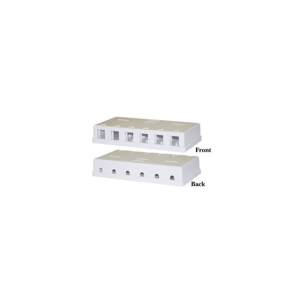 Cable Wholesale Blank Surface Mount Box for Keystones, 6 Port, White 300-3146E - main
