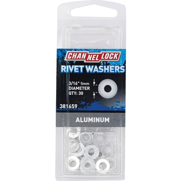 Channellock 3/16'' Aluminum Rivet Washer, 30PK 381659 - main