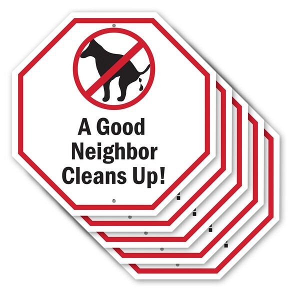 Signmission A Good Neighbor Cleans Up!, 10 inch X 10 inch, Aluminum Metal Signs, 5PK OC-A-5Pack-10-17 - main