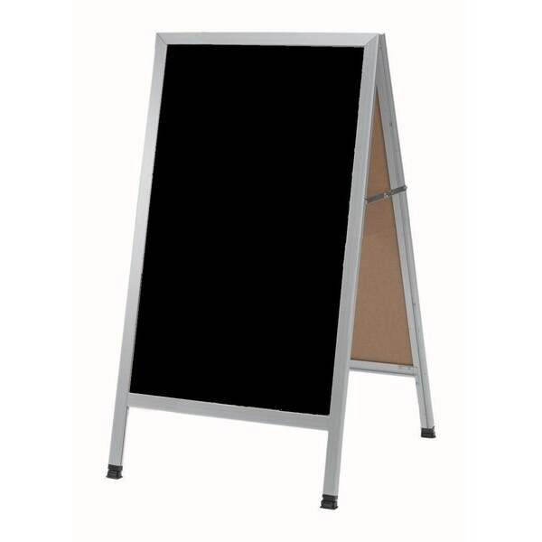 Aarco A-Frame Sidewalk Board, Black Composition Chalkboard and Satin Aluminum Frame, 42''Hx24''W AA-1B - main