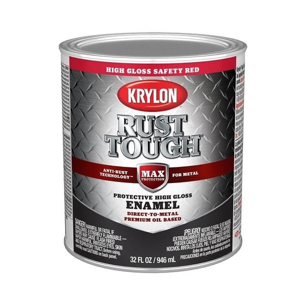 Krylon Rust Tough Gloss Anti-Rust Safety Color Rust Control Enamel, Safety Red, 1 Qt. K09712008 - main