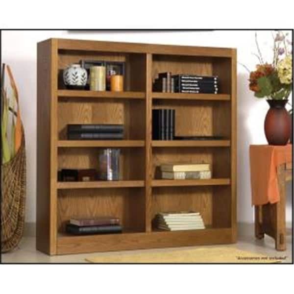 Convenience Concepts Double Wide Bookcase, Dry Oak Finish 8 Shelves HI487615 - main