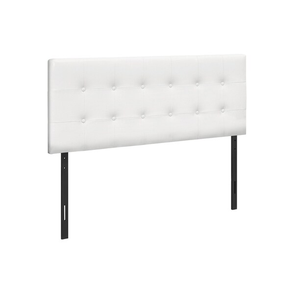 Homeroots White Linen Blend Upholstered Full Headboard 490176 - main