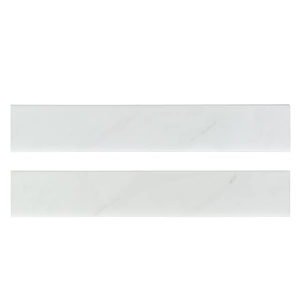 Ackland Azira Polare 3 in. x 18 in. Polished Porcelain Bullnose Tile Trim, 25PK AKNPTAZIPOLA3X18P-BN - main