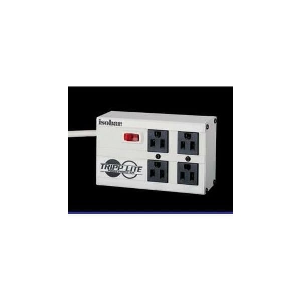 Tripp Lite Outlet Strip, Surge, 5-15R, 5-15P, 6 ft., Black/Light Gray ISOBAR4 - main