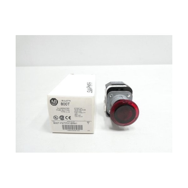 Allen Bradley RED ILLUMINATED 120V-AC PUSH-PULL BUTTON 800T-FXTPH16RA1 - main