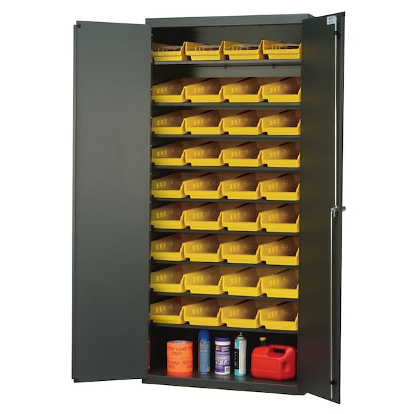 Quantum Storage Systems BEIGE SPECIALTY CABINET W/36 YELLOW BINS QPR-BG-107YL - main