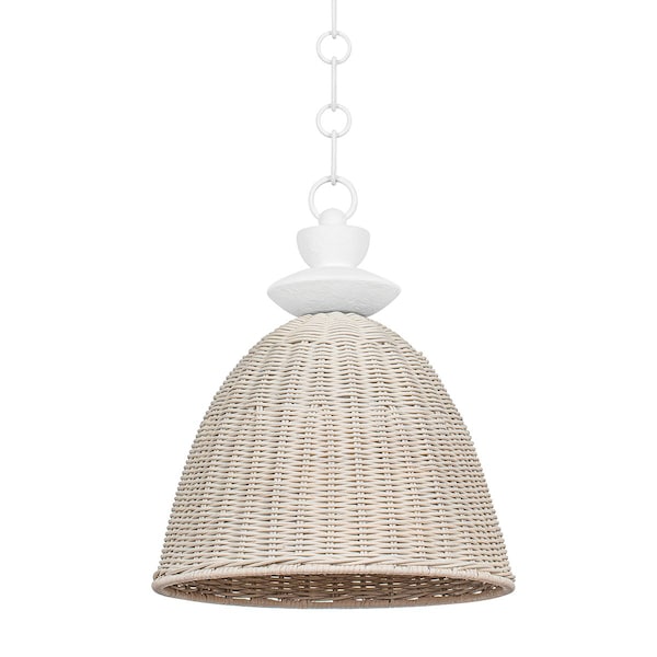Troy Lighting Kahn 1 Light Pendant 15.25 In. Gesso White F5515-GSW - main