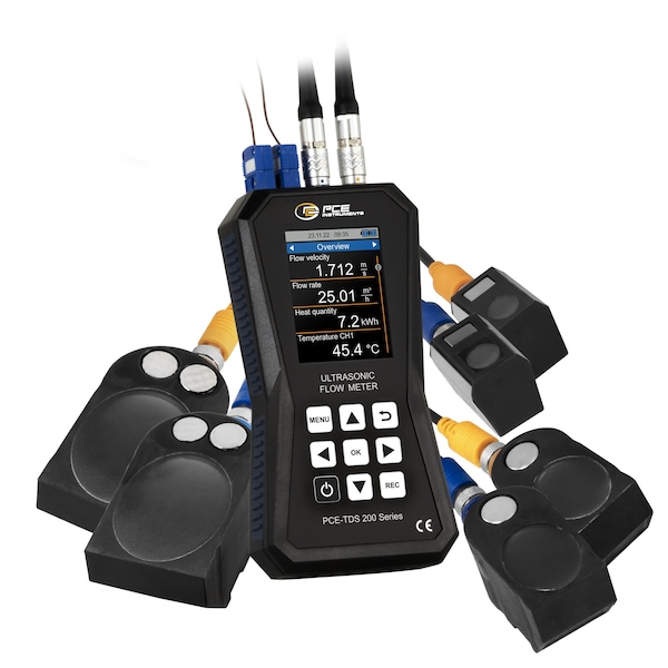 Pce Instruments Ultrasonic flow meter, +/-32 m/s with S+M+L sensors DN 15-6000 mm (0.6-236.2 in) PCE-TDS 200+ SML - main